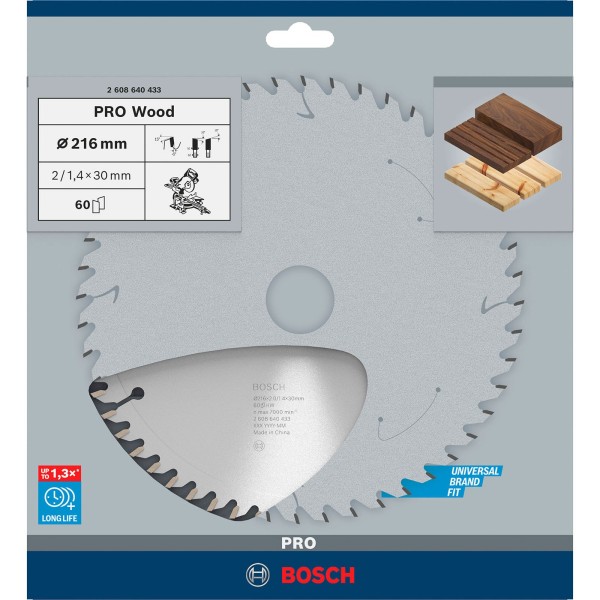Bosch Kreissägeblatt Pro Wood 216x30mm Z60