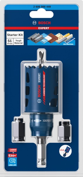 Bosch Hartmetall Lochsäge Power Change Carbide 51mm Inkl. Sechskant Aufnahme