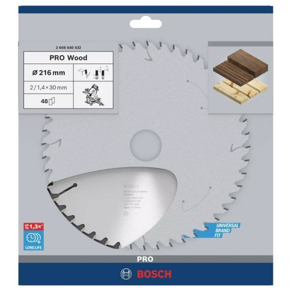 Bosch Kreissägeblatt Pro Wood 216x30mm Z48