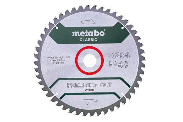 Metabo Sägeblatt Precision cut Wood - Classic 254x30 Z48