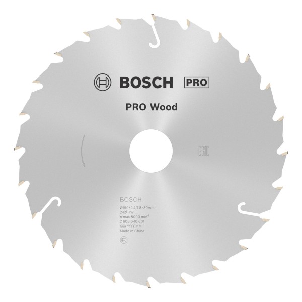 Bosch Kreissägeblatt Pro Wood 190x30mm Z24