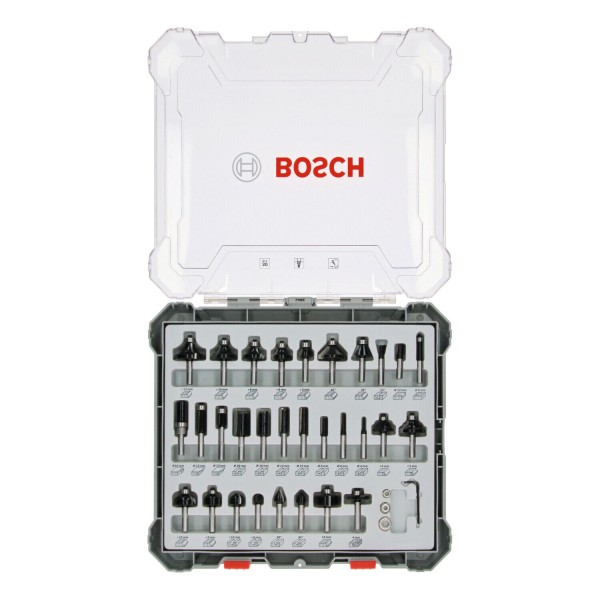 Bosch Fräser-Set, 8-mm-Schaft, 30-teilig 2607017474