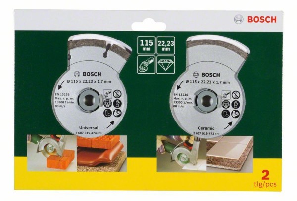 Bosch Diamant Trennscheibenset 115mm 2tlg.