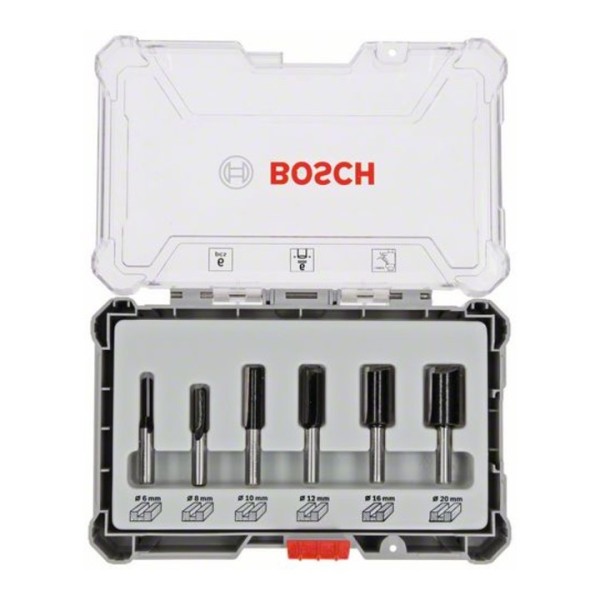 Bosch Fräser-Set, 8-mm-Schaft, 6-teilig 2607017465