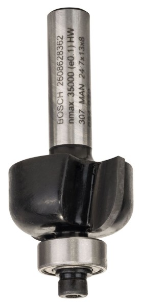 Bosch Hohlkehlenfräser, 8 mm, R1 6 mm, D 24,7 mm, L 12,7 mm, G 53 mm