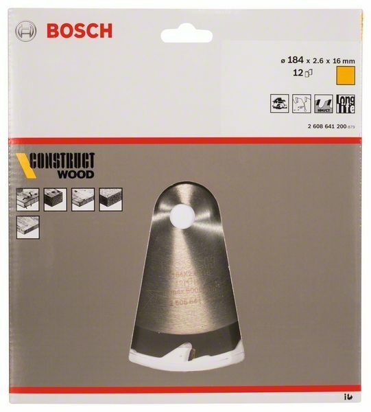 Bosch Kreissägeblatt Construct Wood 184x16mm Z12