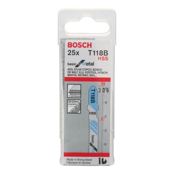 Bosch Stichsägeblatt Basic for Metal T118B 25er Pack