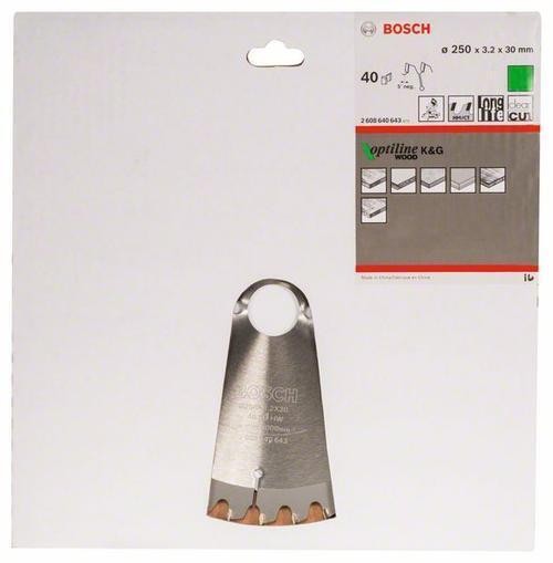 Bosch Kreissägeblatt Optiline Wood 250x30mm Z40