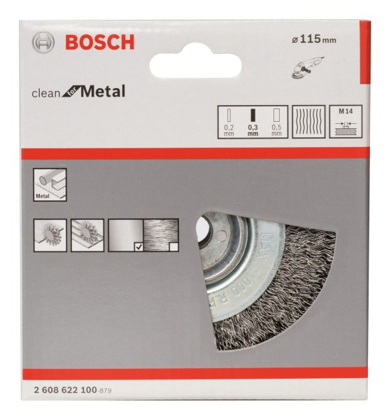 Bosch Runddrahtbürste 15mm M14 0,30mm Stahldraht CleanForMetal