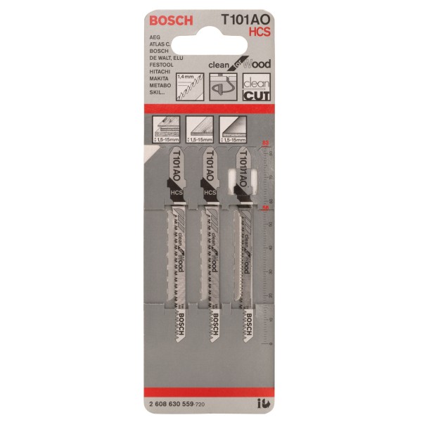 Bosch Stichsägeblatt Clean for Wood T101AO 3er Pack