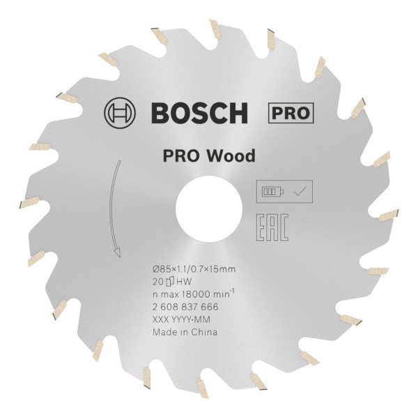 Bosch Kreissägeblatt Standard for Wood 85x15mm Z20