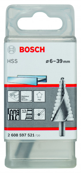 Bosch HSS Stufenbohrer 6-39mm 12 Stufen Zylindrisch