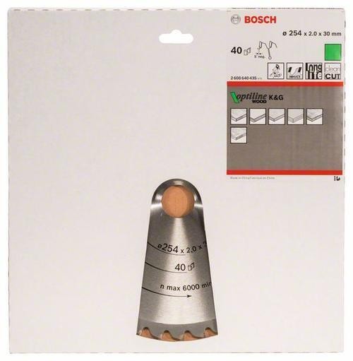Bosch Kreissägeblatt Optiline Wood 254x30mm Z40
