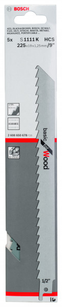 Bosch Säbelsägeblatt Basic for Wood S1111K 5er Pack