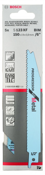 Bosch Säbelsägeblatt Progressor for Metal S123XF 5er Pack