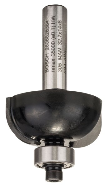 Bosch Hohlkehlenfräser, 8 mm, R1 10 mm, D 32,7 mm, L 13,7 mm, G 55 mm