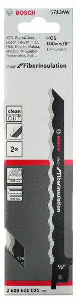 Bosch Säbelsägeblatt Clean for FiberInsulation S713AW 2er Pack