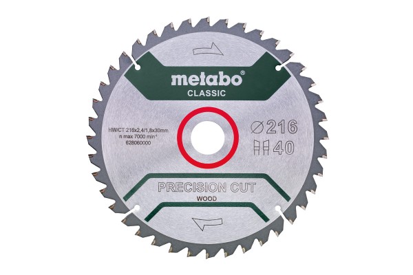Metabo Sägeblatt Precision cut Wood - Classic 216x30 Z40