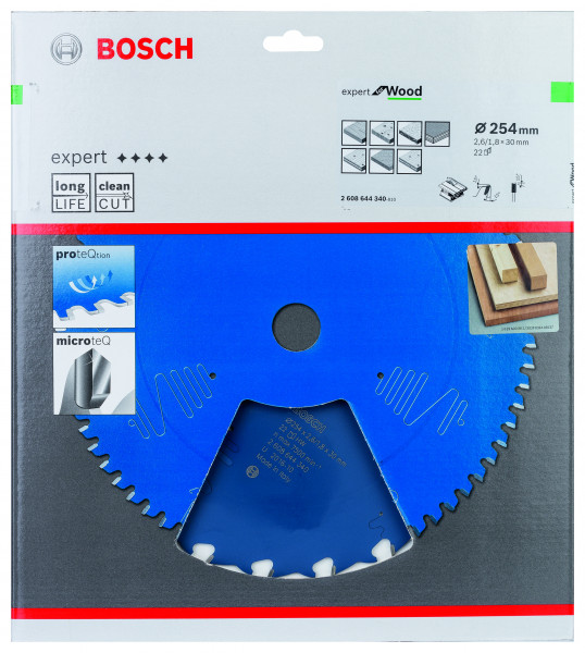 Bosch Kreissägeblatt Expert Wood 254x30mm Z22