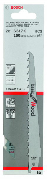 Bosch Säbelsägeblatt Basic for Wood S617K 2er Pack