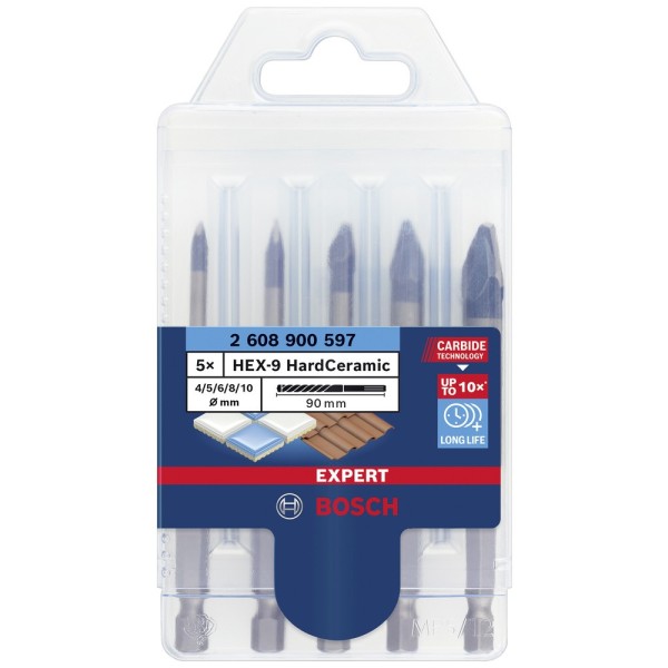 Bosch Expert Fliesenbohrer-Set 4-10mm 5tlg. HEX-9