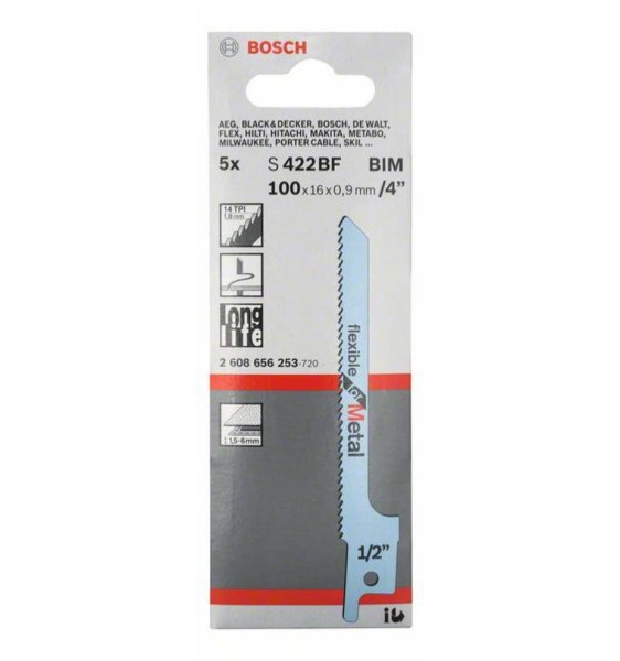 Bosch Säbelsägeblatt Flexible for Metal S422BF 5er Pack