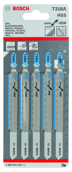 Bosch Stichsägeblatt Basic for Metal T318A 5er Pack